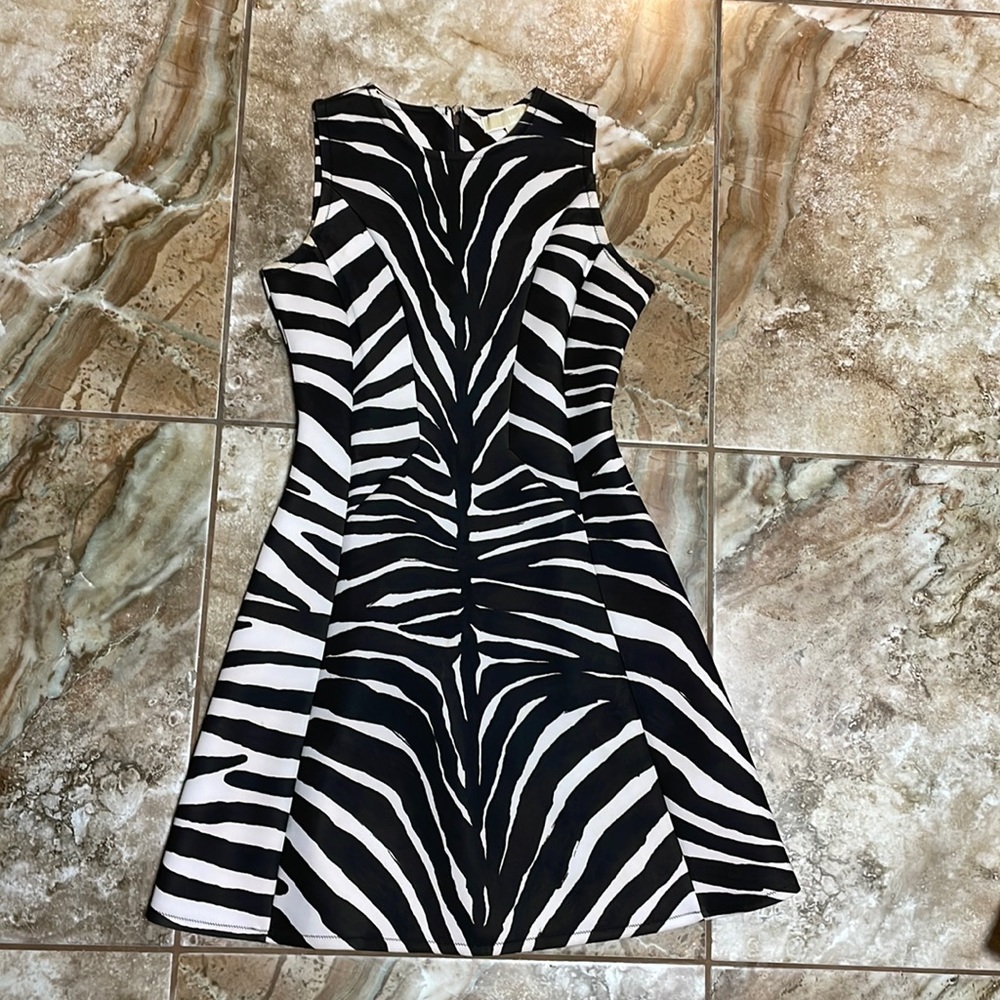Zebra Neoprene Dress by Michael Kors